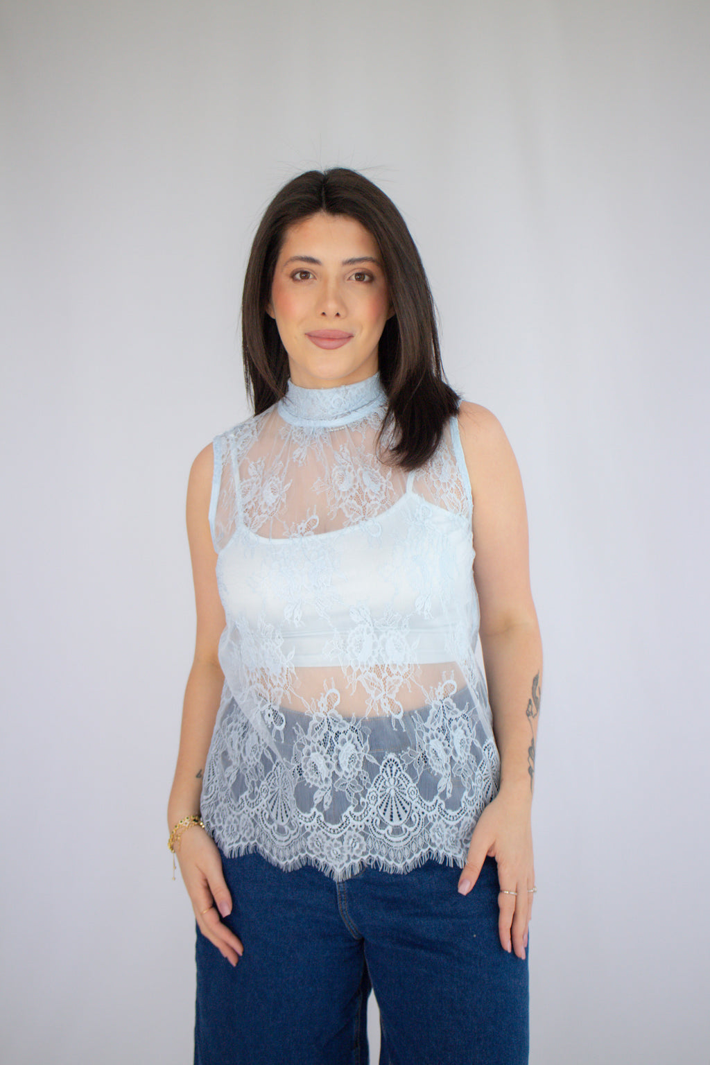 Blusa Renda Carolina Azul