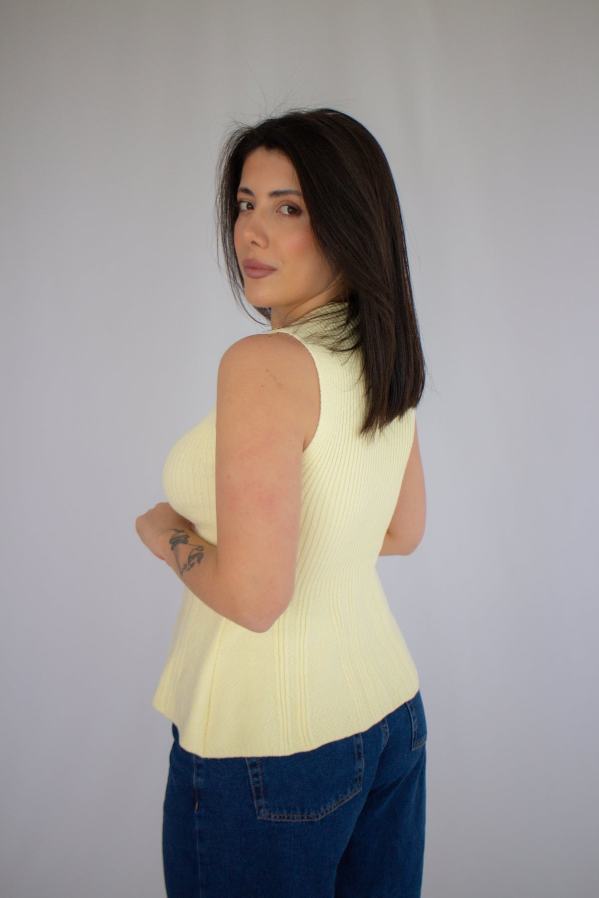 Blusa Peplum Helen Amarelo