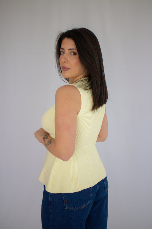 Blusa Peplum Helen Amarelo