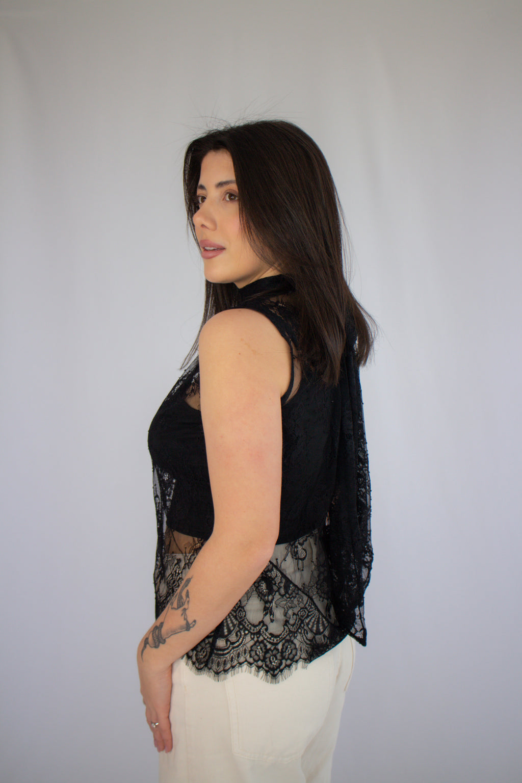 Blusa Renda Carolina Preto