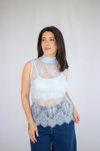 Blusa Renda Carolina Azul