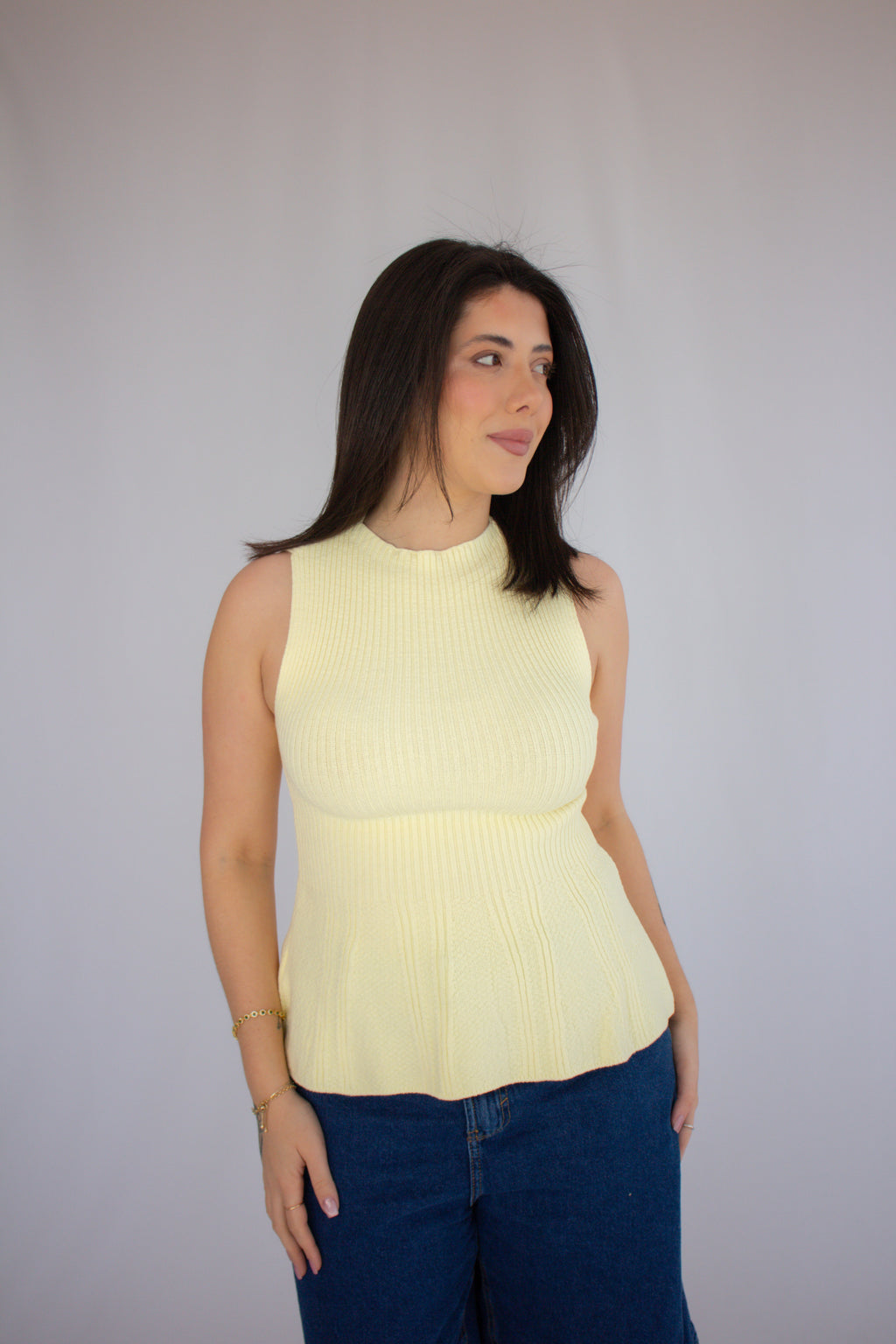 Blusa Peplum Helen Amarelo