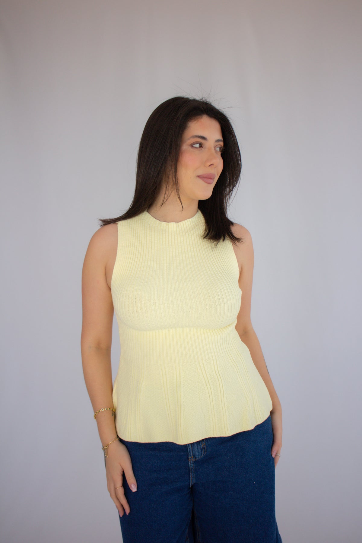 Blusa Peplum Helen Amarelo