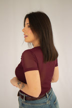 Blusa Tule Duplo Maitê Vinho