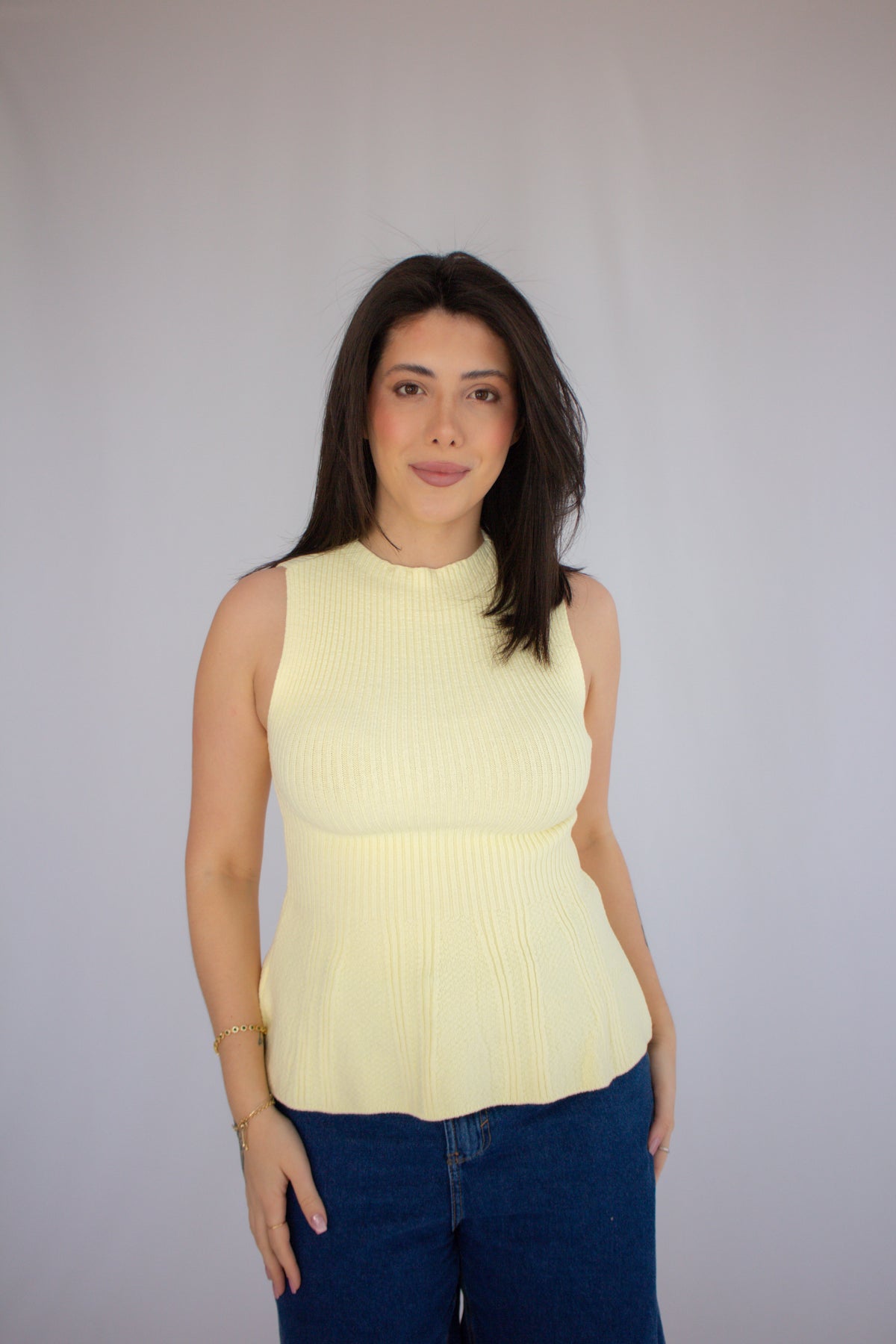 Blusa Peplum Helen Amarelo