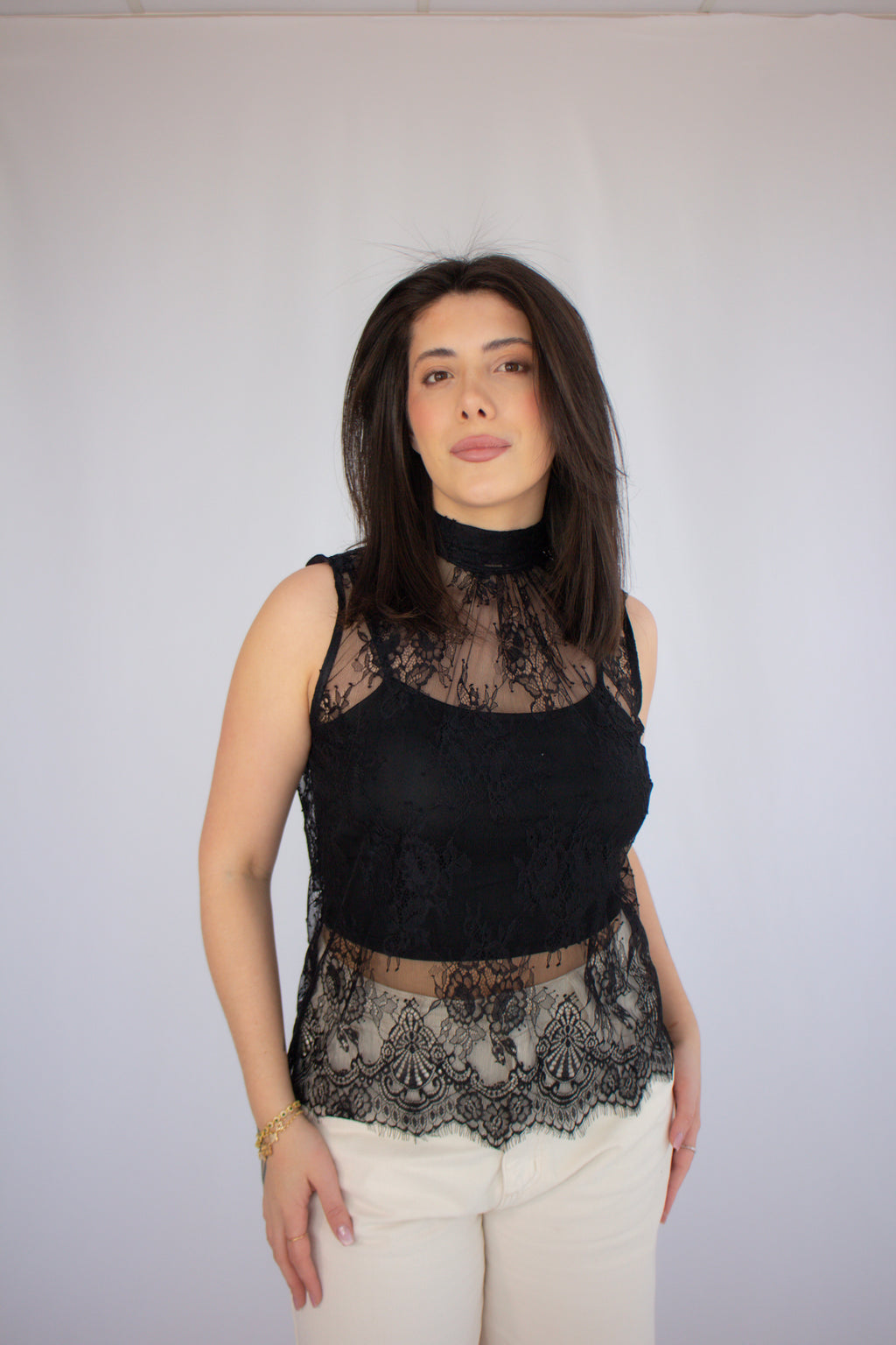 Blusa Renda Carolina Preto