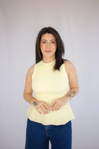Blusa Peplum Helen Amarelo