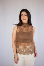 Blusa Renda Carolina Marrom