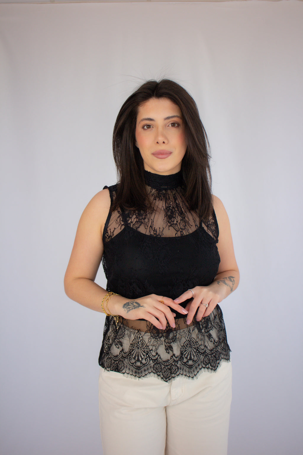 Blusa Renda Carolina Preto