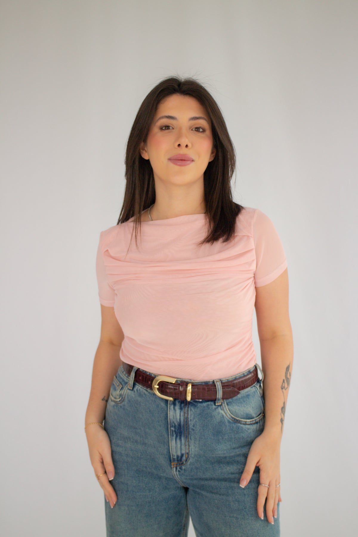 Blusa Tule Duplo Maitê Rosa