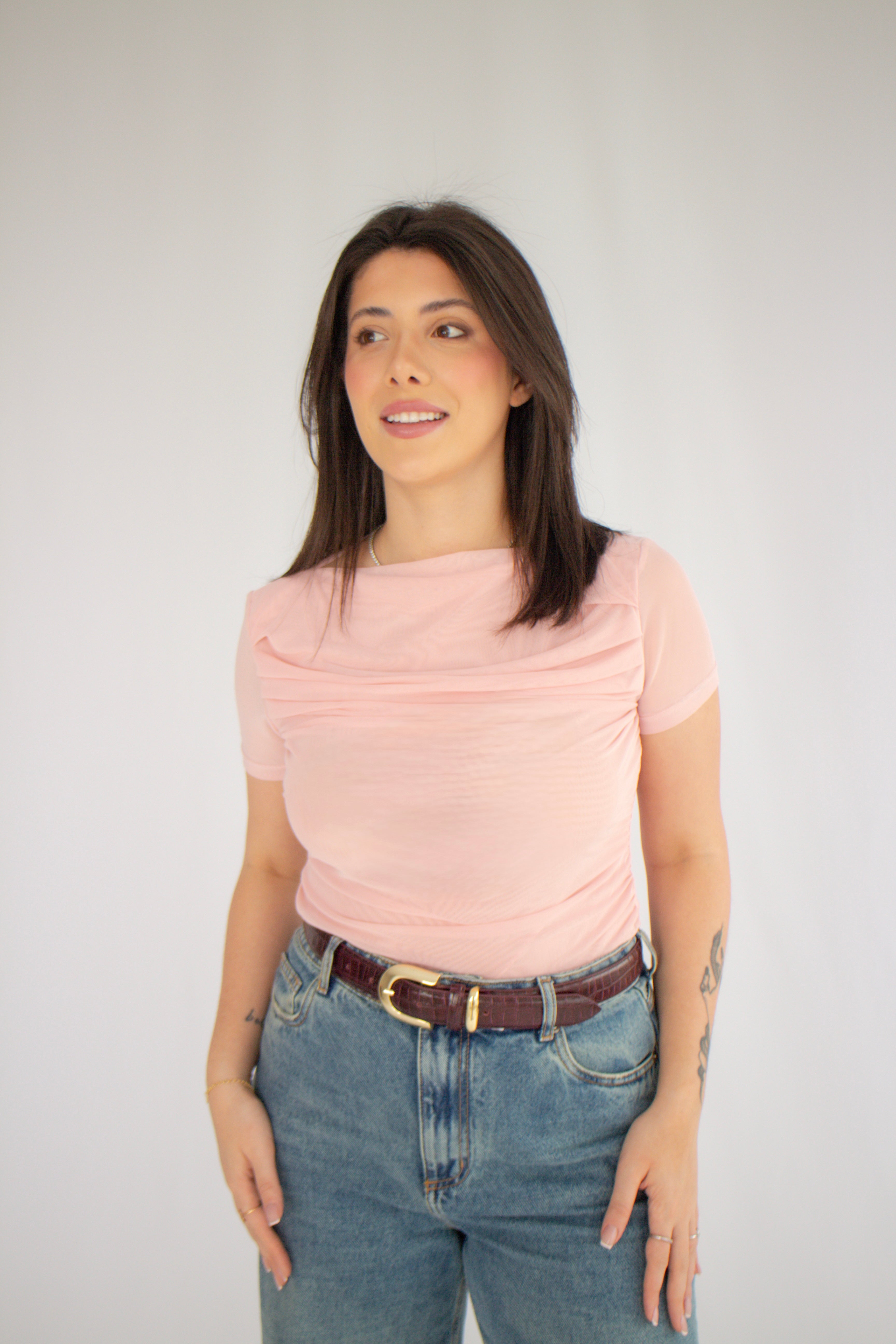 Blusa Tule Duplo Maitê Rosa