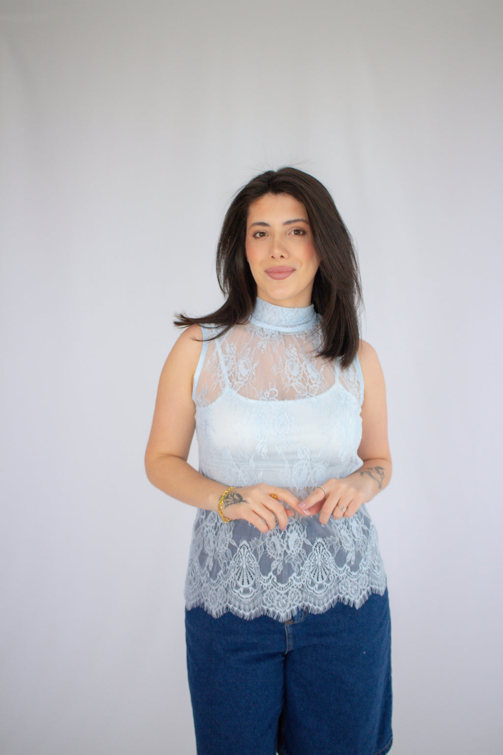 Blusa Renda Carolina Azul