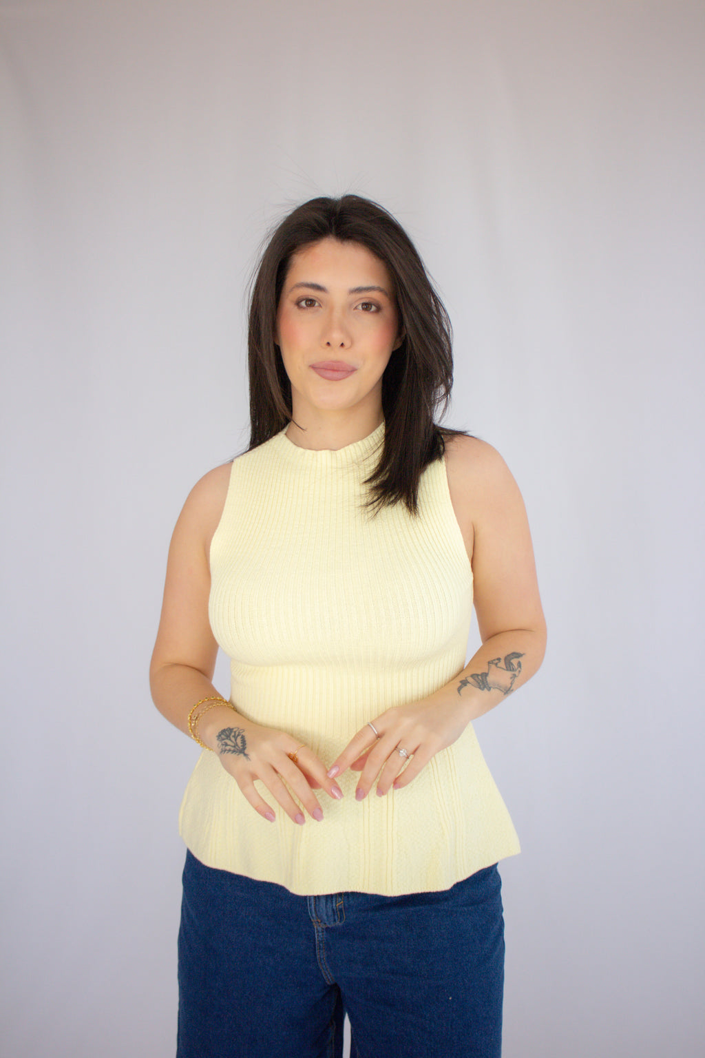 Blusa Peplum Helen Amarelo