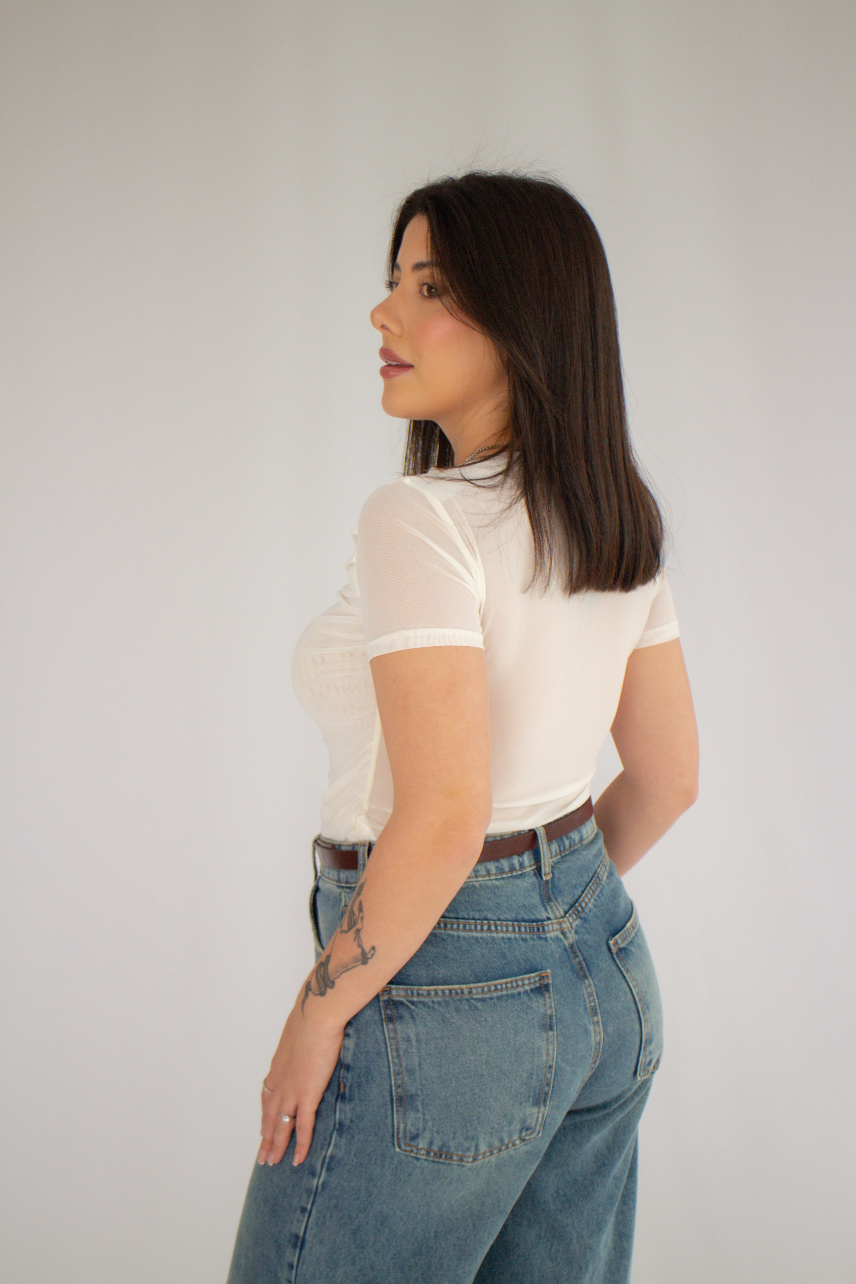 Blusa Tule Duplo Maitê Off White