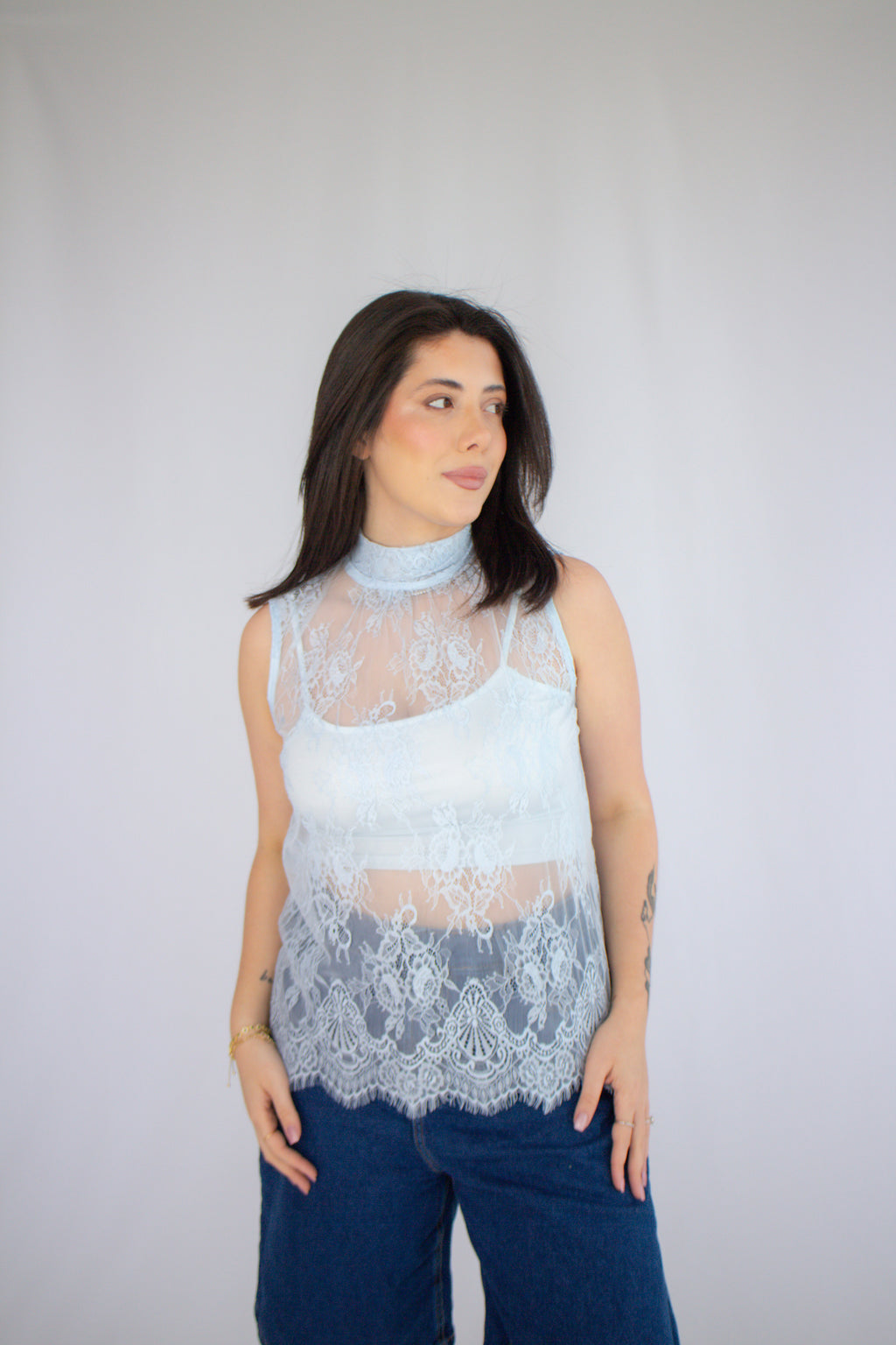 Blusa Renda Carolina Azul