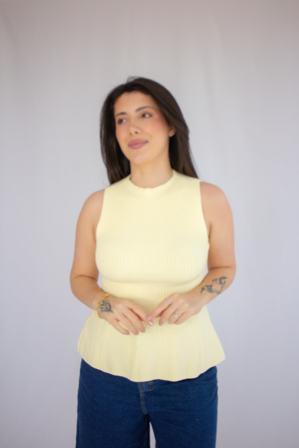 Blusa Peplum Helen Amarelo