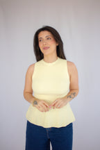 Blusa Peplum Helen Amarelo