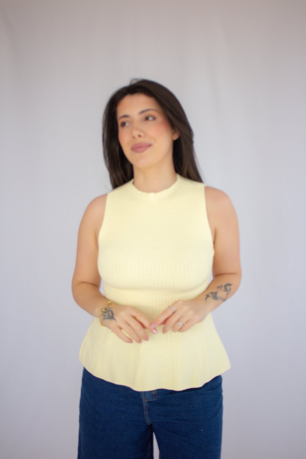 Blusa Peplum Helen Amarelo