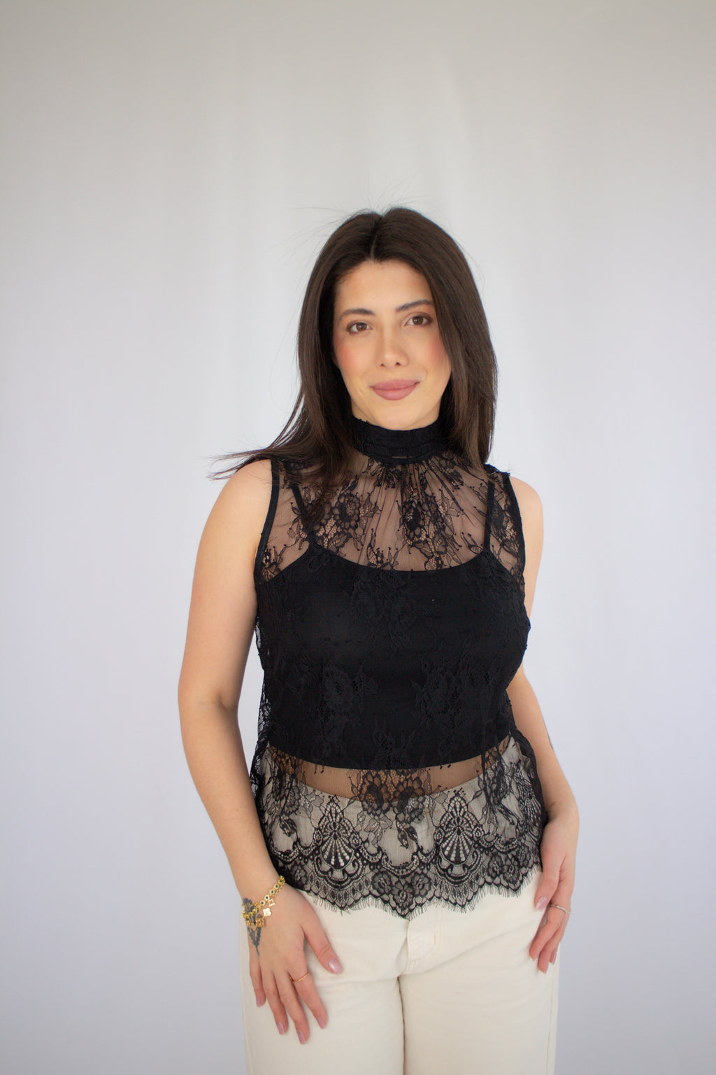 Blusa Renda Carolina Preto