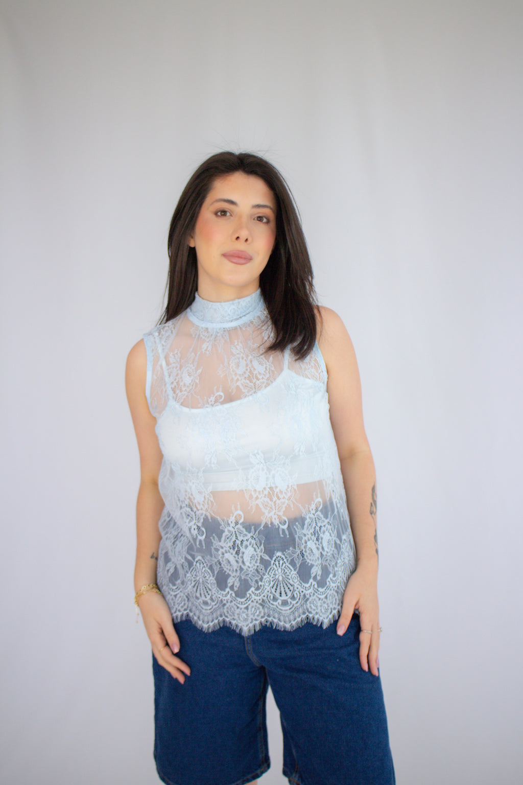 Blusa Renda Carolina Azul