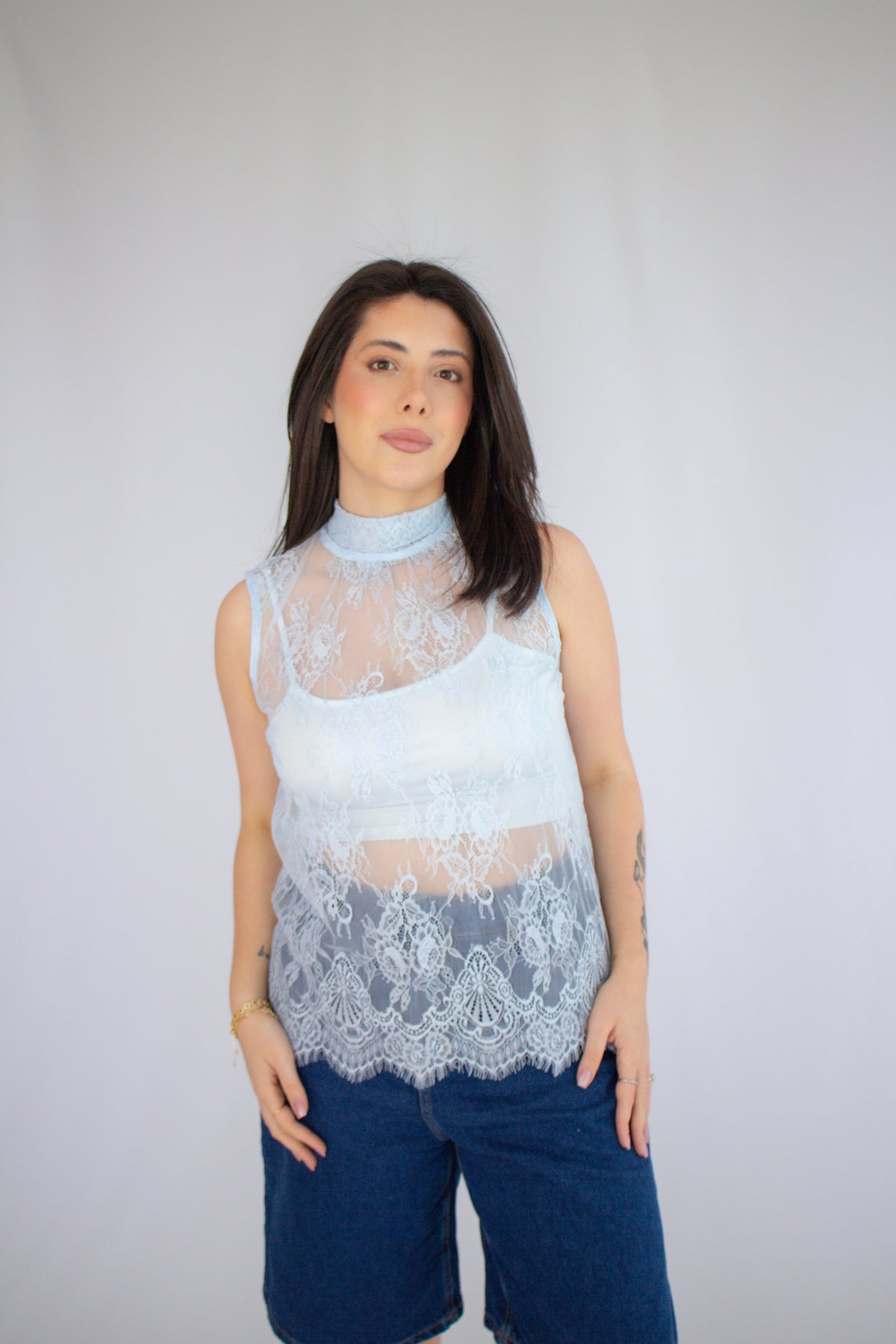 Blusa Renda Carolina Azul