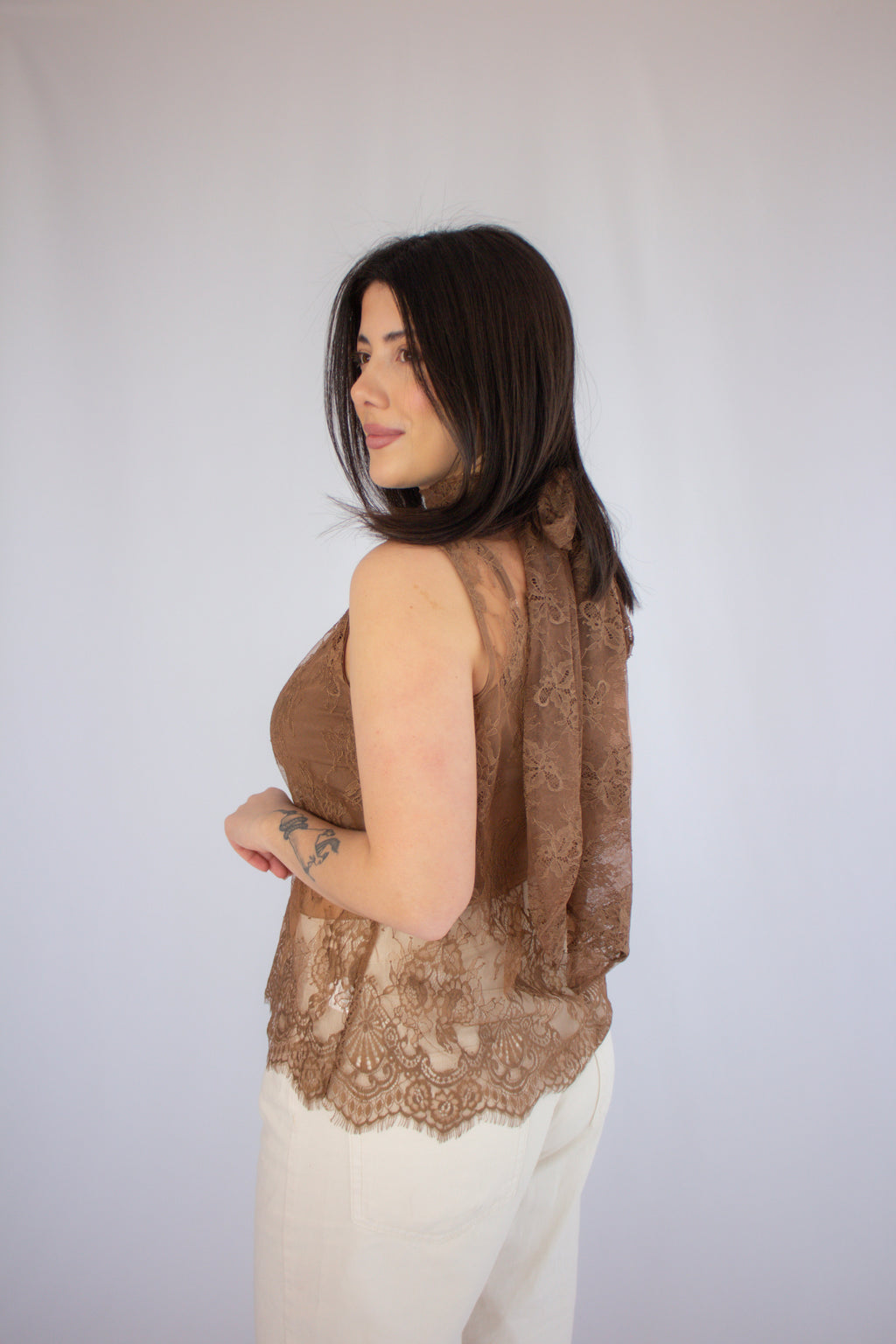 Blusa Renda Carolina Marrom