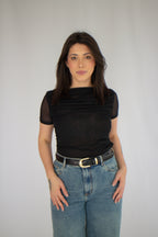 Blusa Tule Duplo Maitê Preto