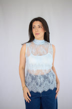 Blusa Renda Carolina Azul